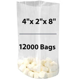 4X2X8 inches LDPE 1 mil Clear Gusseted Poly Bags 12000 Bags