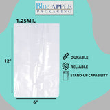 LDPE Clear Gusseted Poly bags 1.25 mil 6" X 3" X 12"