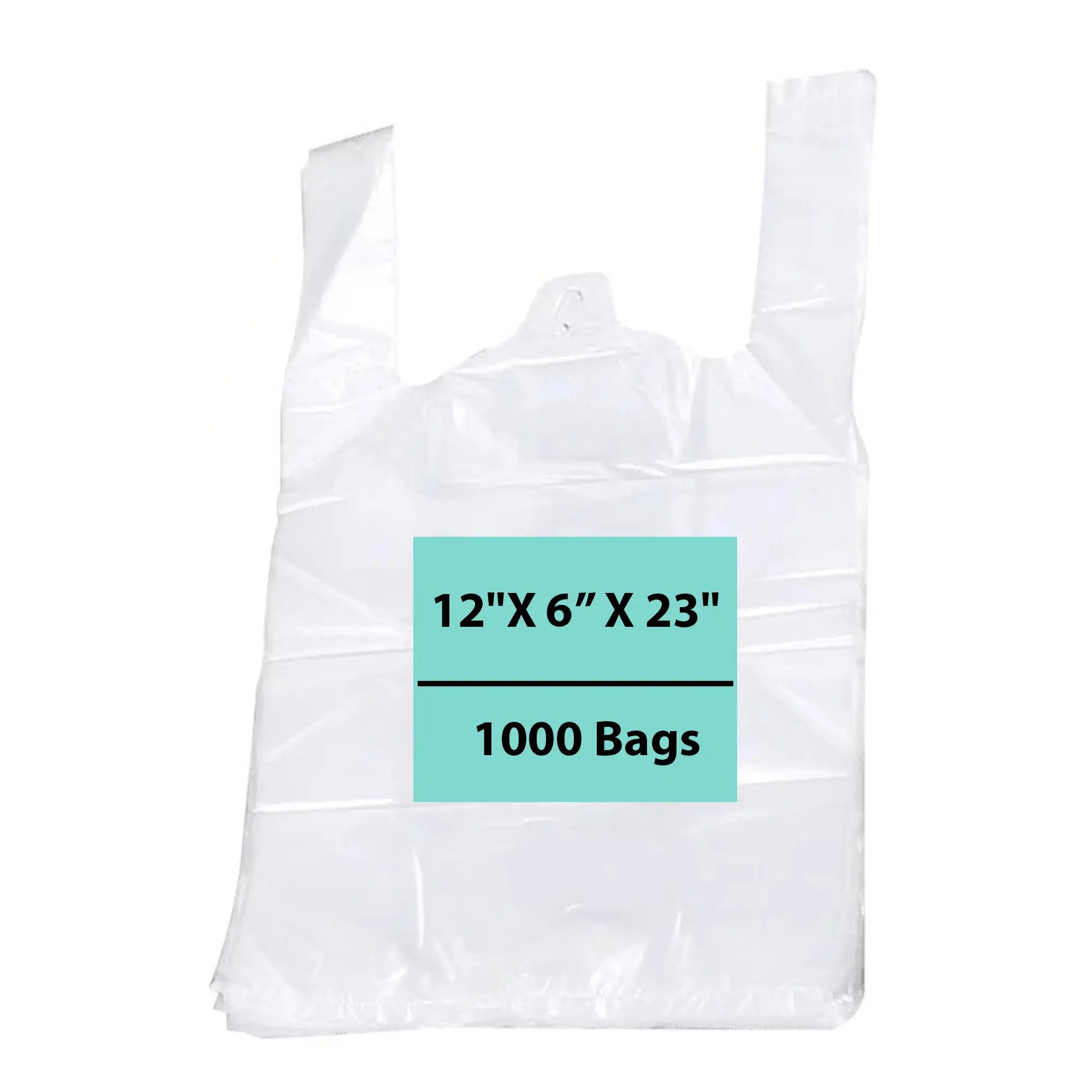 T Shirt Bags 12"X6"X23" 1000 Bags