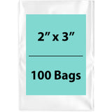 2X3 inches Clear Flat Poly Bags 1.5Mil Open Top (LDPE)