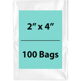 2X4 inches Clear Flat Poly Bags 1.5Mil Open Top (LDPE)