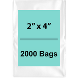 2X4 inches Clear Flat Poly Bags 1.5Mil Open Top (LDPE)