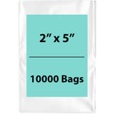 2X5 inches Clear Flat Poly Bags 1.5Mil Open Top (LDPE)