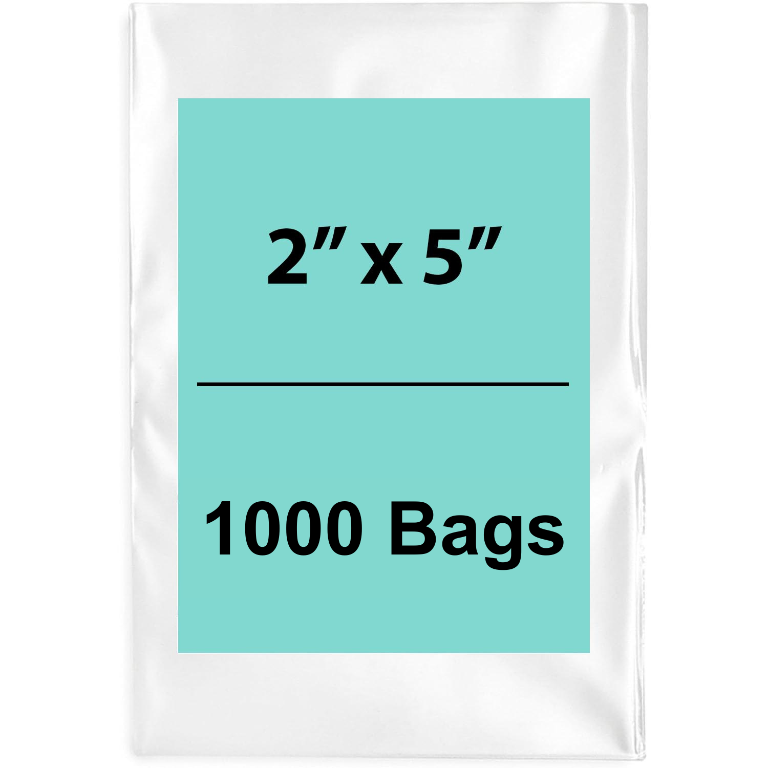 2X5 inches Clear Flat Poly Bags 1.5Mil Open Top (LDPE)