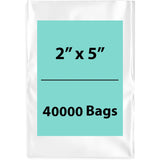 2X5 inches Clear Flat Poly Bags 1.5Mil Open Top (LDPE)