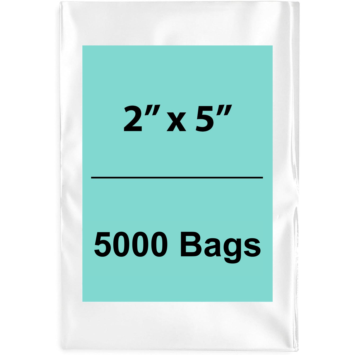 2X5 inches Clear Flat Poly Bags 1.5Mil Open Top (LDPE)