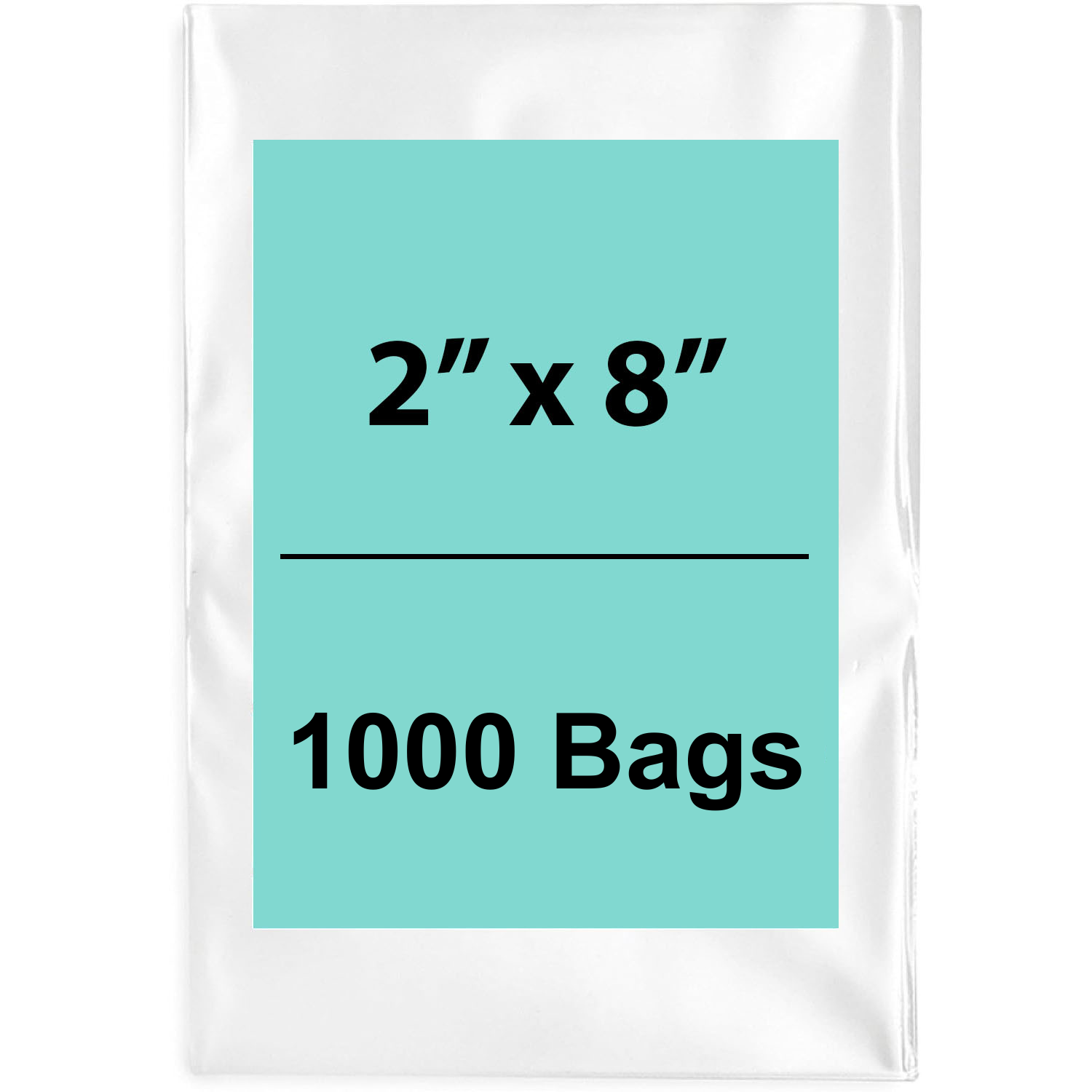 2X8 inches Clear Flat Poly Bags 1.5Mil Open Top (LDPE)