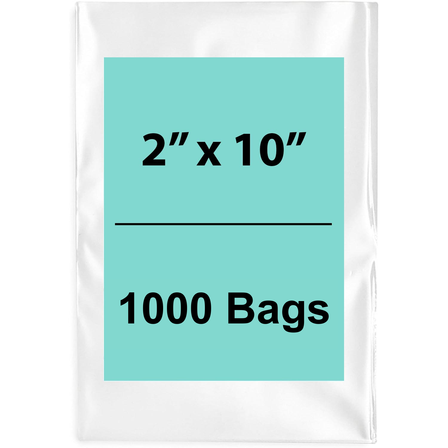 2X10 inches Clear Flat Poly Bags 1.5Mil Open Top (LDPE)