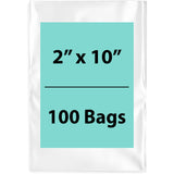 2X10 inches Clear Flat Poly Bags 1.5Mil Open Top (LDPE)
