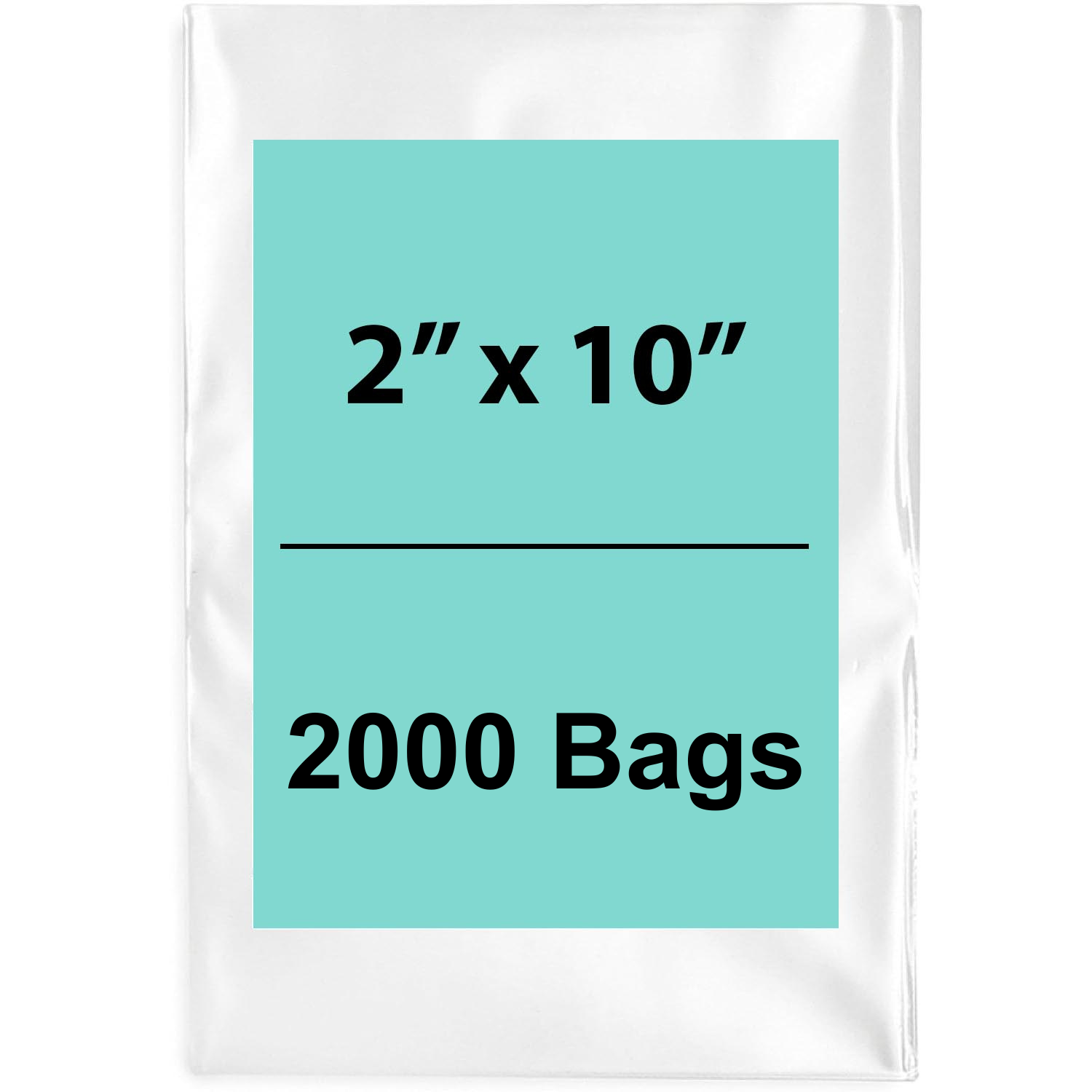 2X10 inches Clear Flat Poly Bags 1.5Mil Open Top (LDPE)