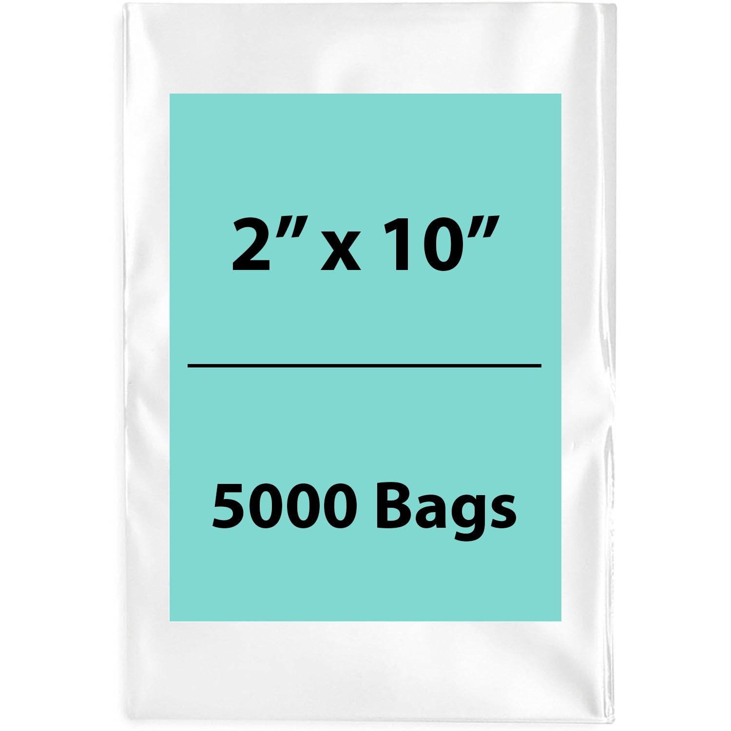 2X10 inches Clear Flat Poly Bags 1.5Mil Open Top (LDPE)