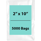 2X10 inches Clear Flat Poly Bags 1.5Mil Open Top (LDPE)