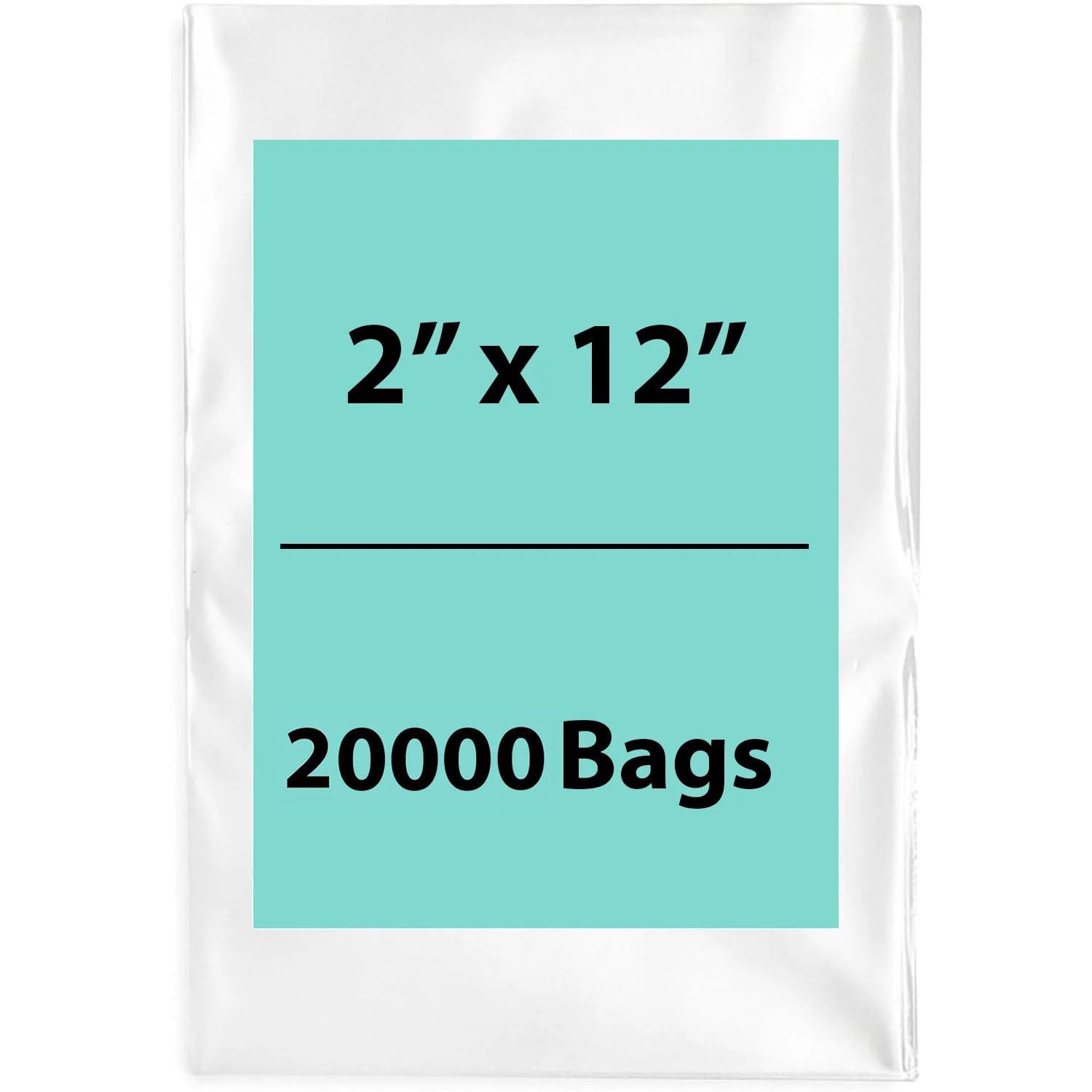 LDPE clear poly bags 2X12 inch 20000 Bags