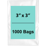 Clear Poly Bags 3"X3" 1.5 Mil 1000 Bags
