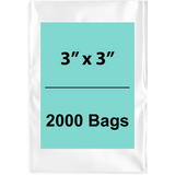 Clear Poly Bags 3"X3" 1.5 Mil 2000 Bags