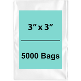 Clear Poly Bags 3"X3" 1.5 Mil 5000 Bags