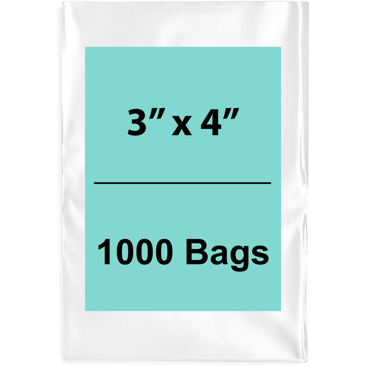 Clear Poly Bags 3"x4" 1.5 Mil 1000 Bags