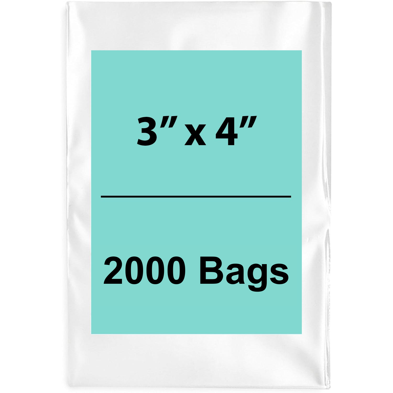 Clear Poly Bags 3"x4" 1.5 Mil 2000 Bags