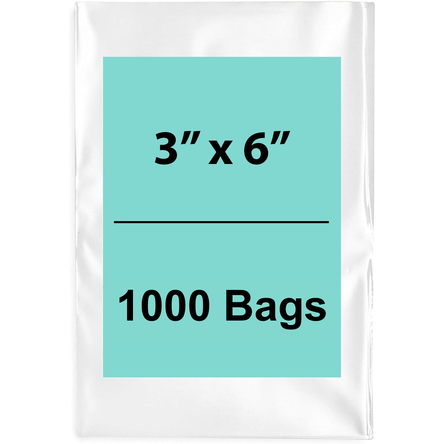 Clear Flat Poly Bags 3"x6" 1000 Bags 1.5 Mil