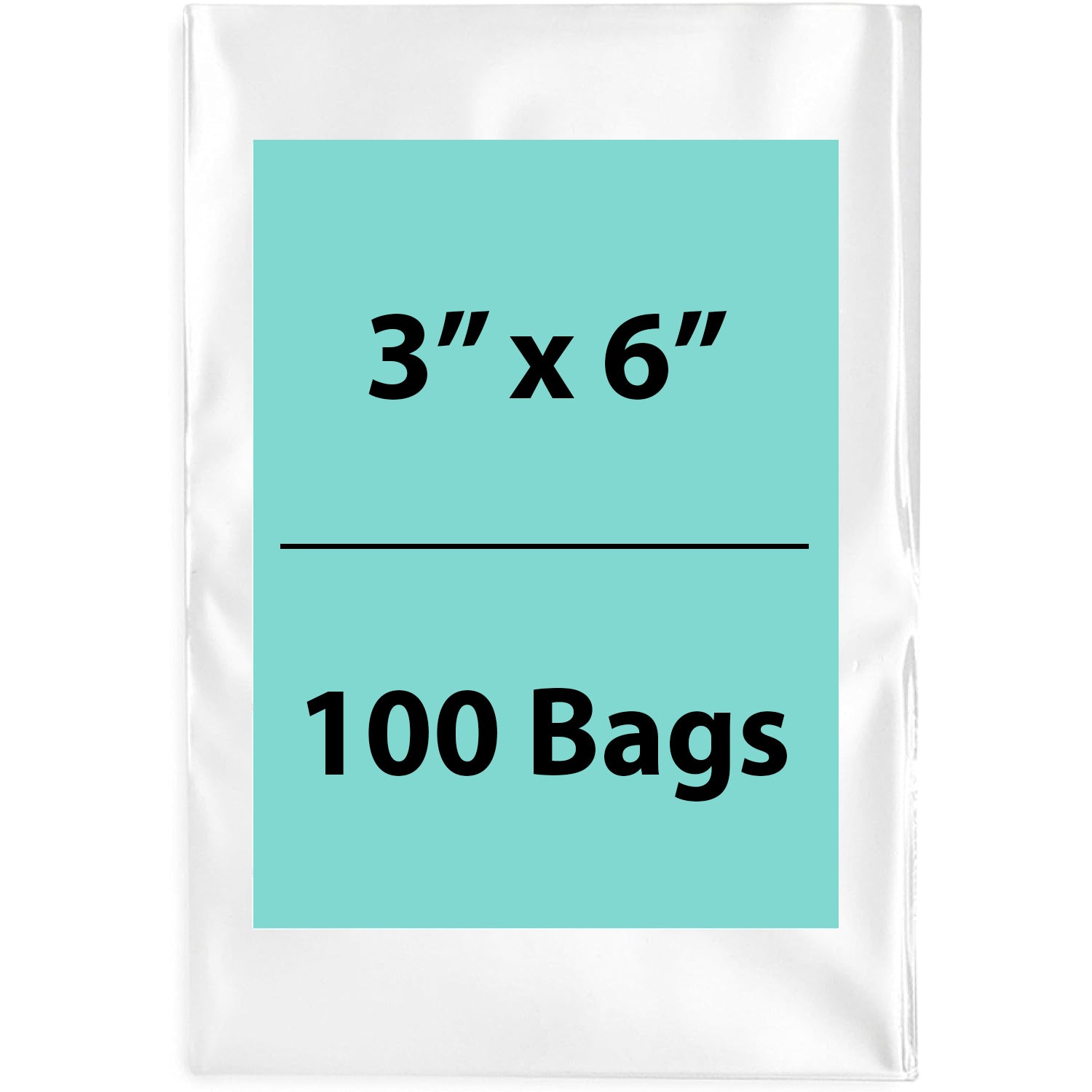 Clear Flat Poly Bags 3"x6" 100 Bags 1.5 Mil