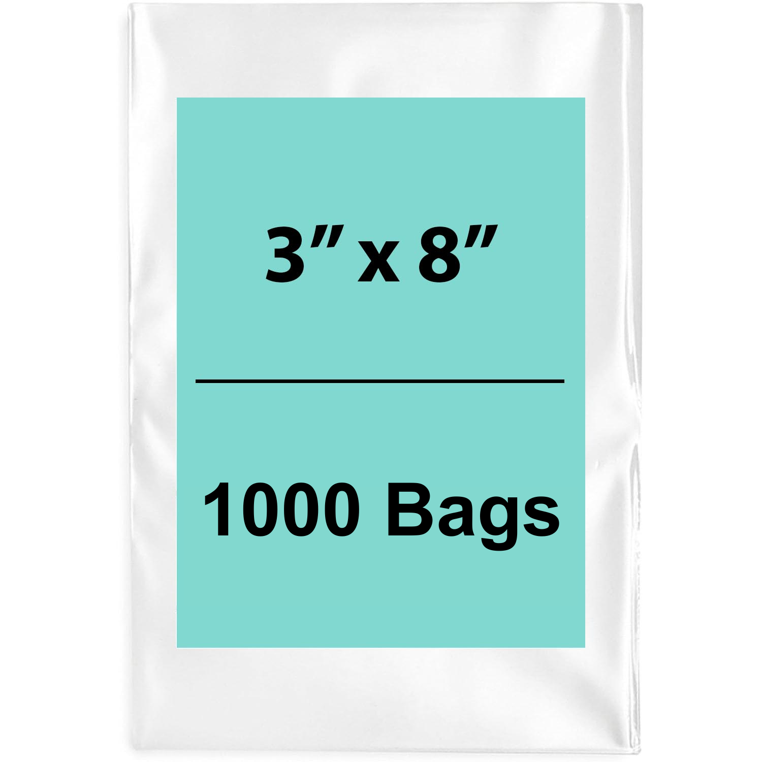 Clear Poly Bags 3"x8" 1.5 Mil 1000 Bags