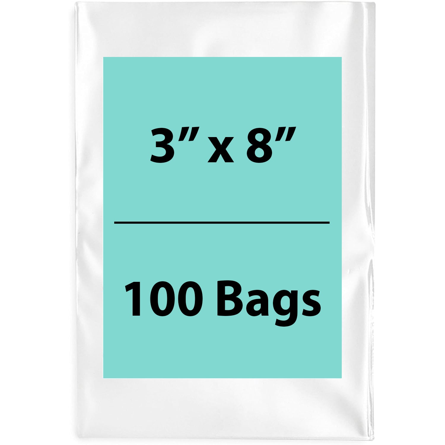 Clear Poly Bags 3"x8" 1.5 Mil 100 Bags