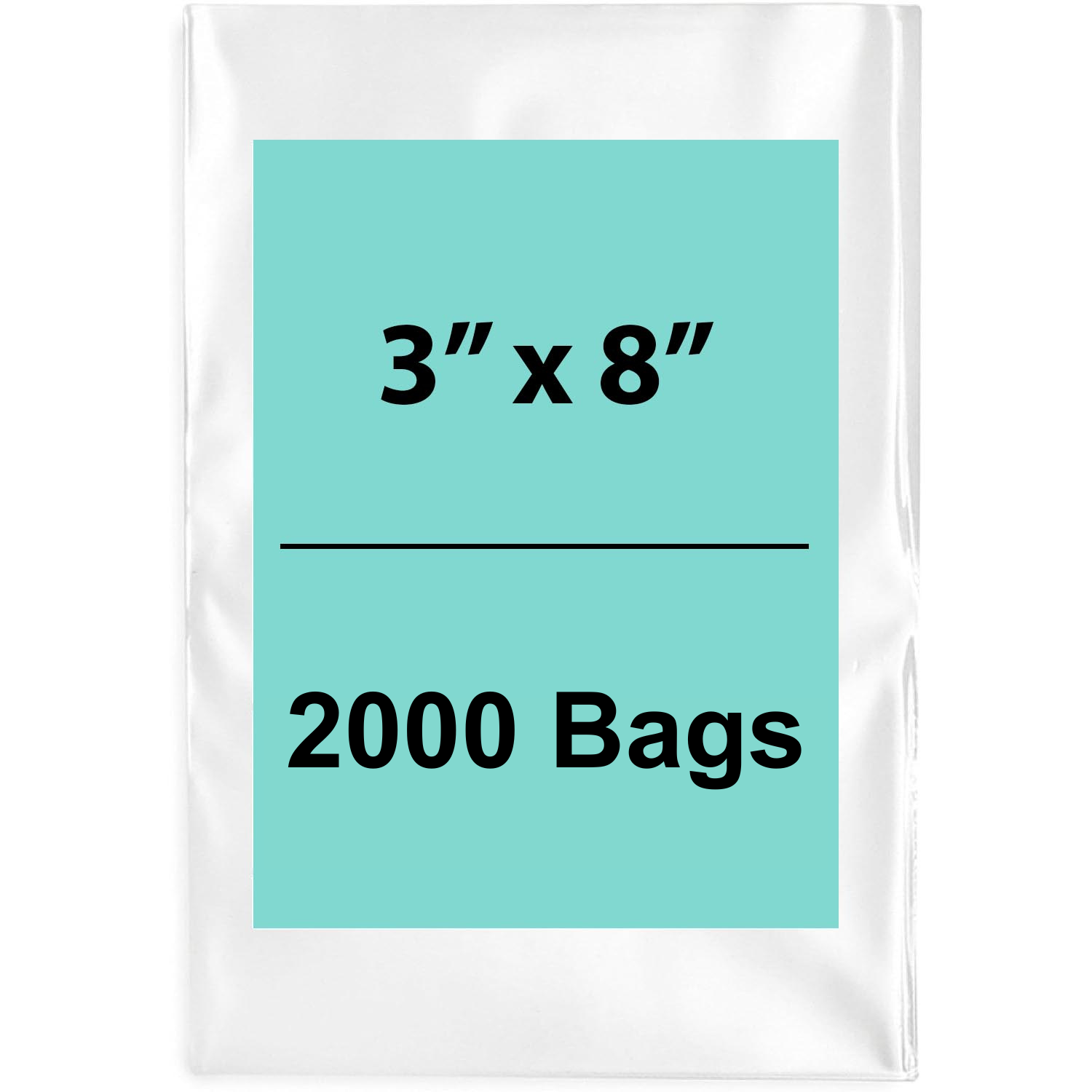 Clear Poly Bags 3"x8" 1.5 Mil 2000 Bags