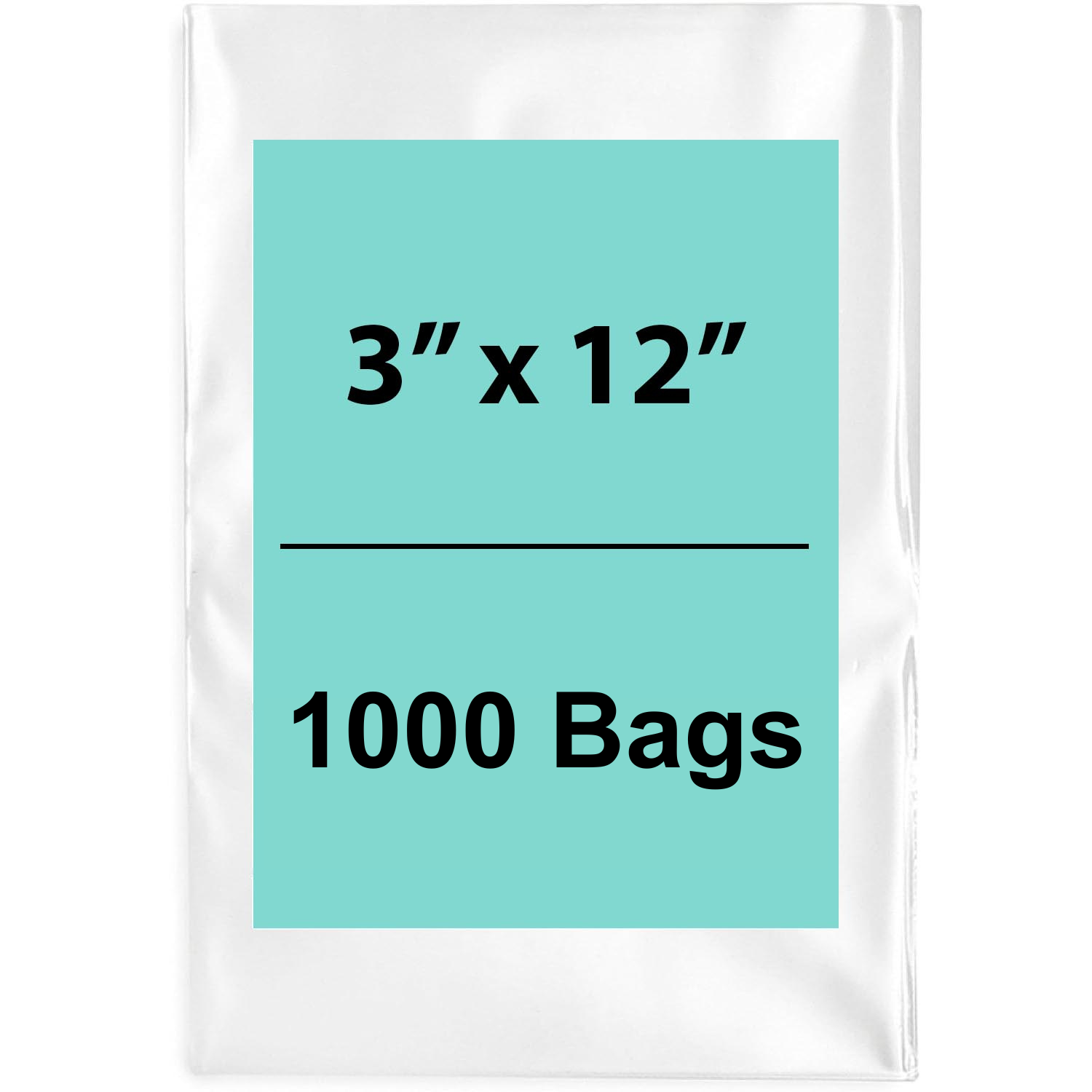 Clear Flat Poly Bags 3"X12" 1000 Bags