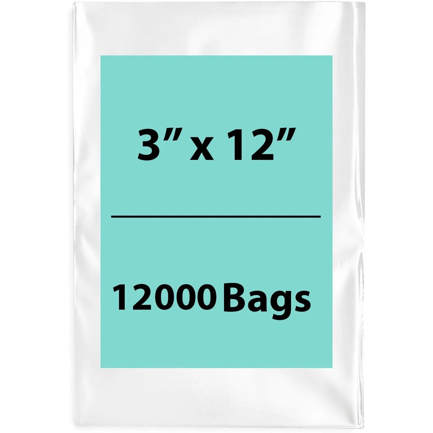 Clear Flat Poly Bags 3"X12" 12000 Bags