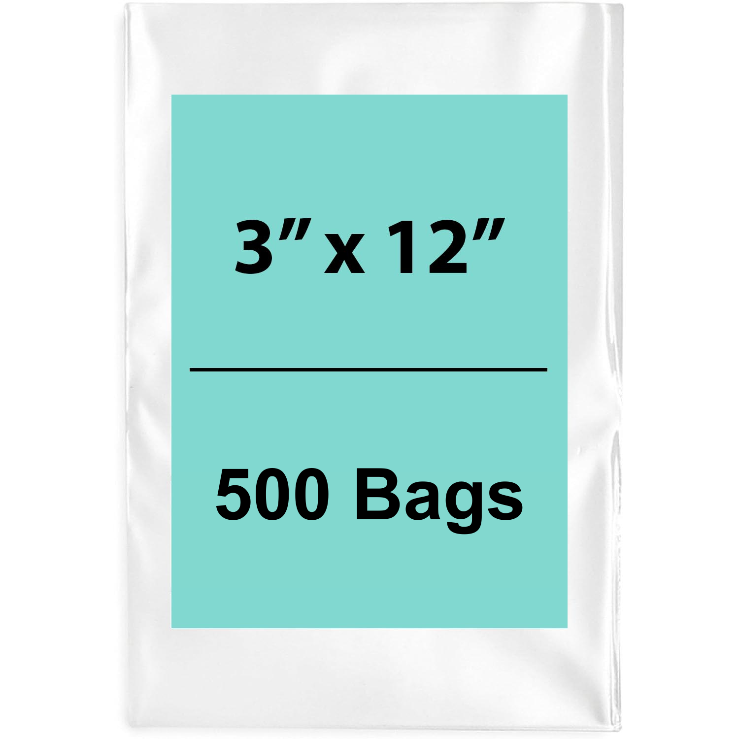 Clear Flat Poly Bags 3"X12" 500 Bags