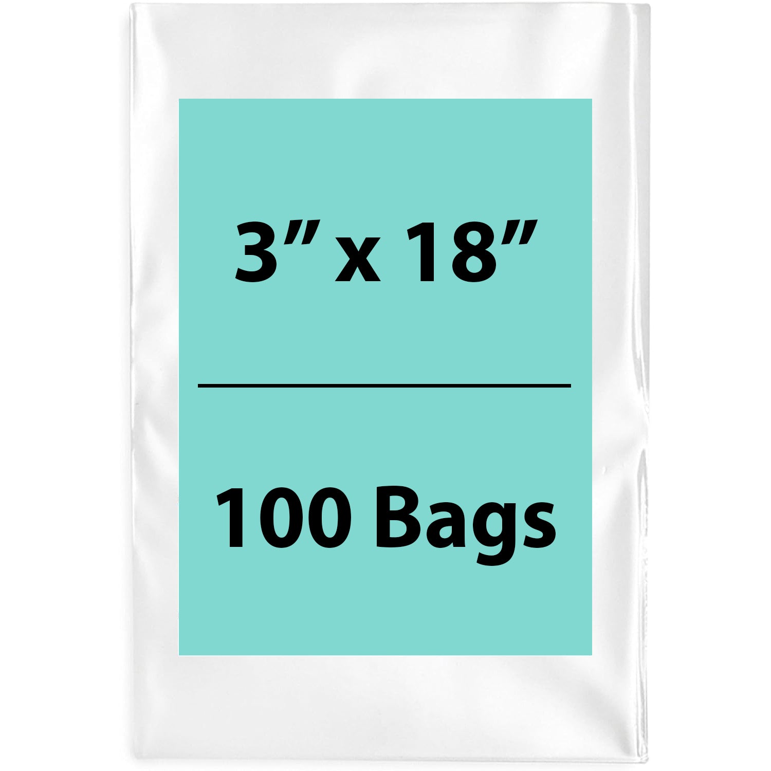 Clear Poly Bags 3"x 18" 1.5 Mil 100 Bags