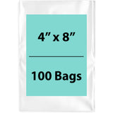 4X8 inches Clear Flat Poly Bags 1.5Mil Open Top (LDPE)