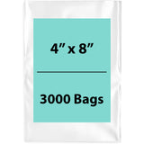 4X8 inches Clear Flat Poly Bags 1.5Mil Open Top (LDPE)