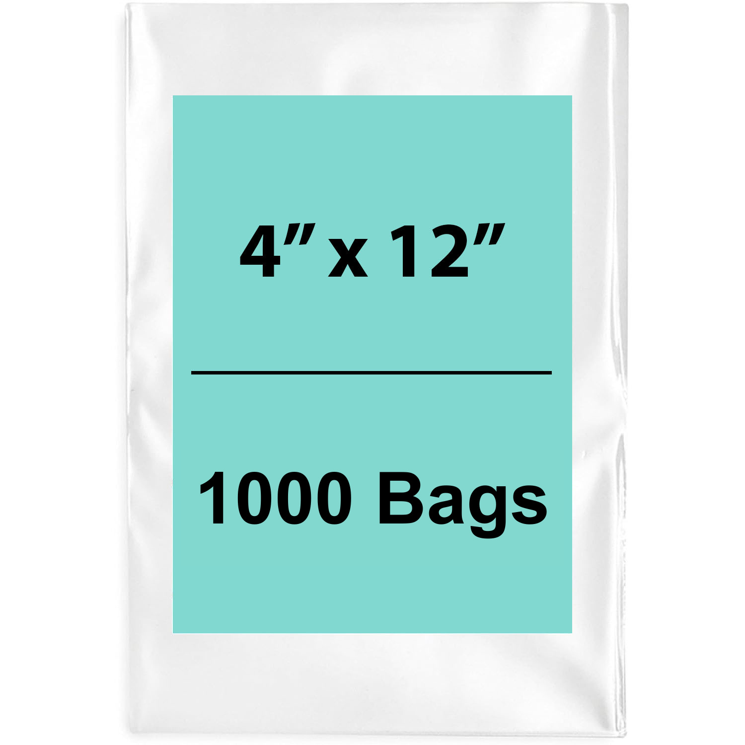Clear Flat Poly Bags 4"X12" 1.5 Mil 1000 Bags
