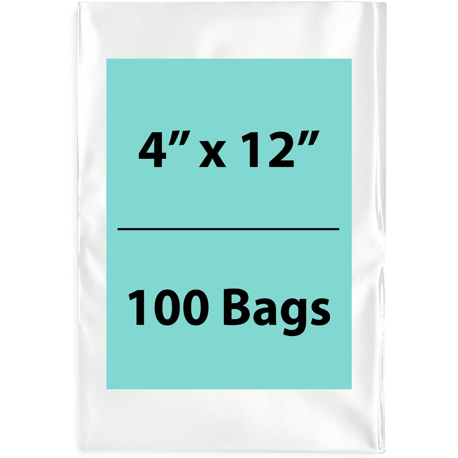 Clear Flat Poly Bags 4"X12" 1.5 Mil 100 Bags