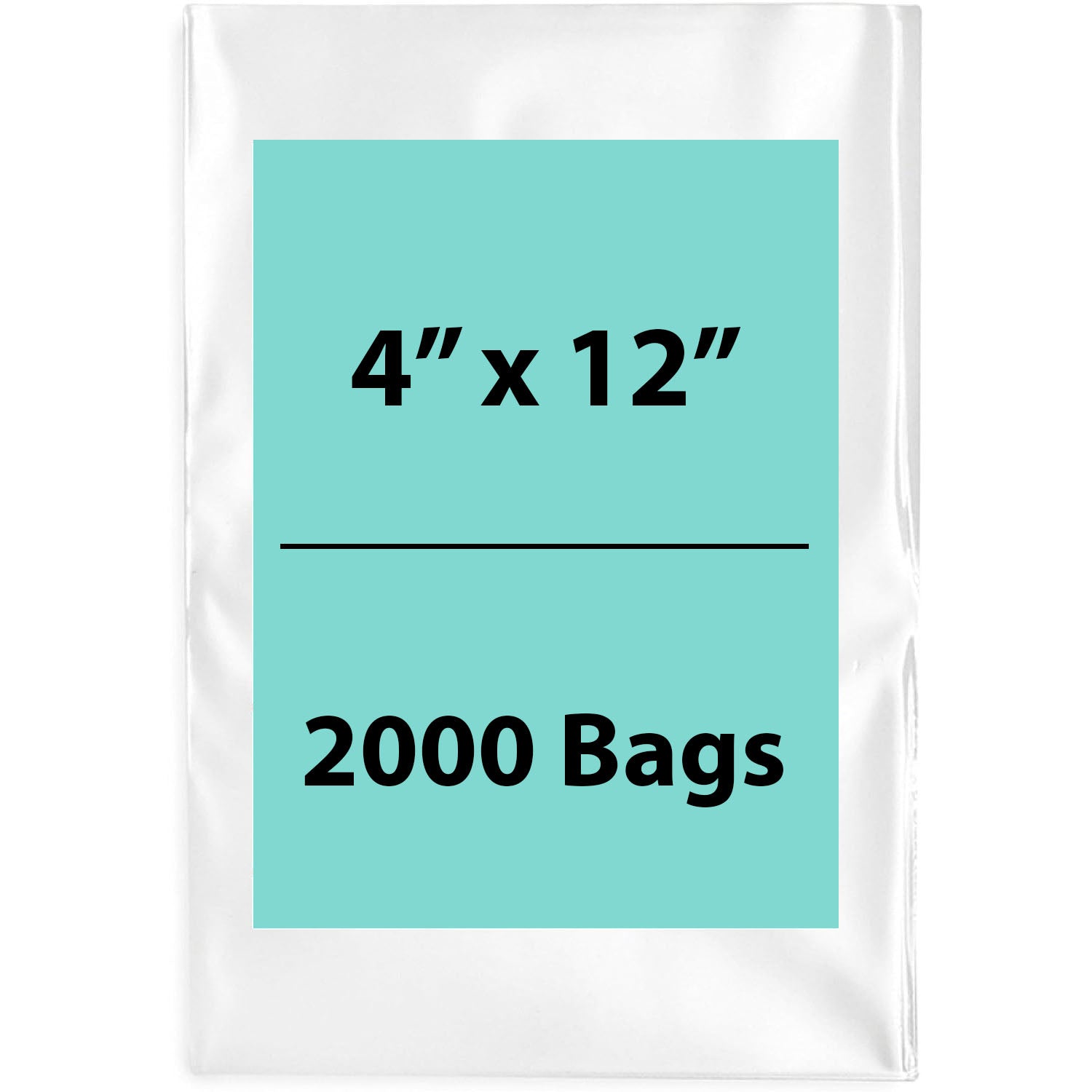 Clear Flat Poly Bags 4"X12" 1.5 Mil 2000 Bags