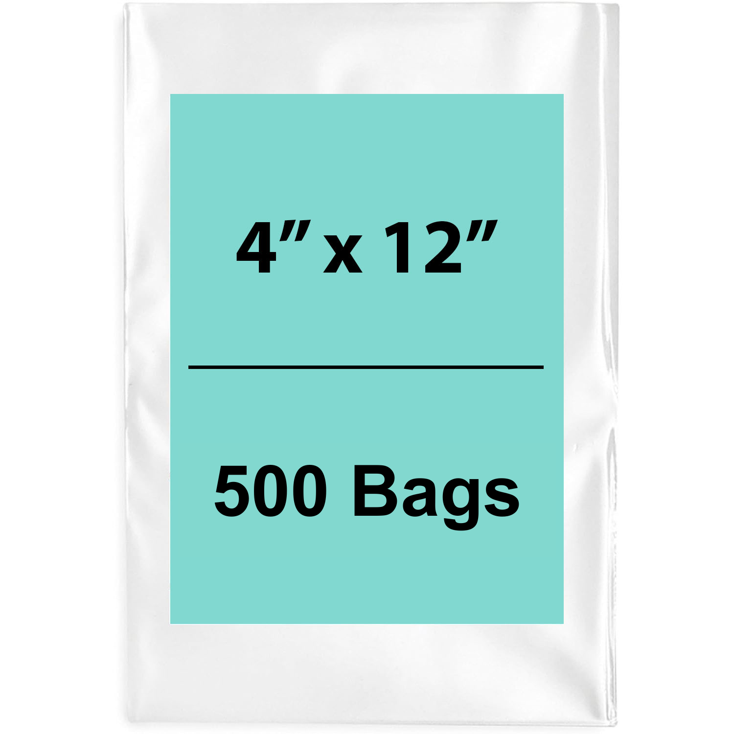 Clear Flat Poly Bags 4"X12" 1.5 Mil 500 Bags