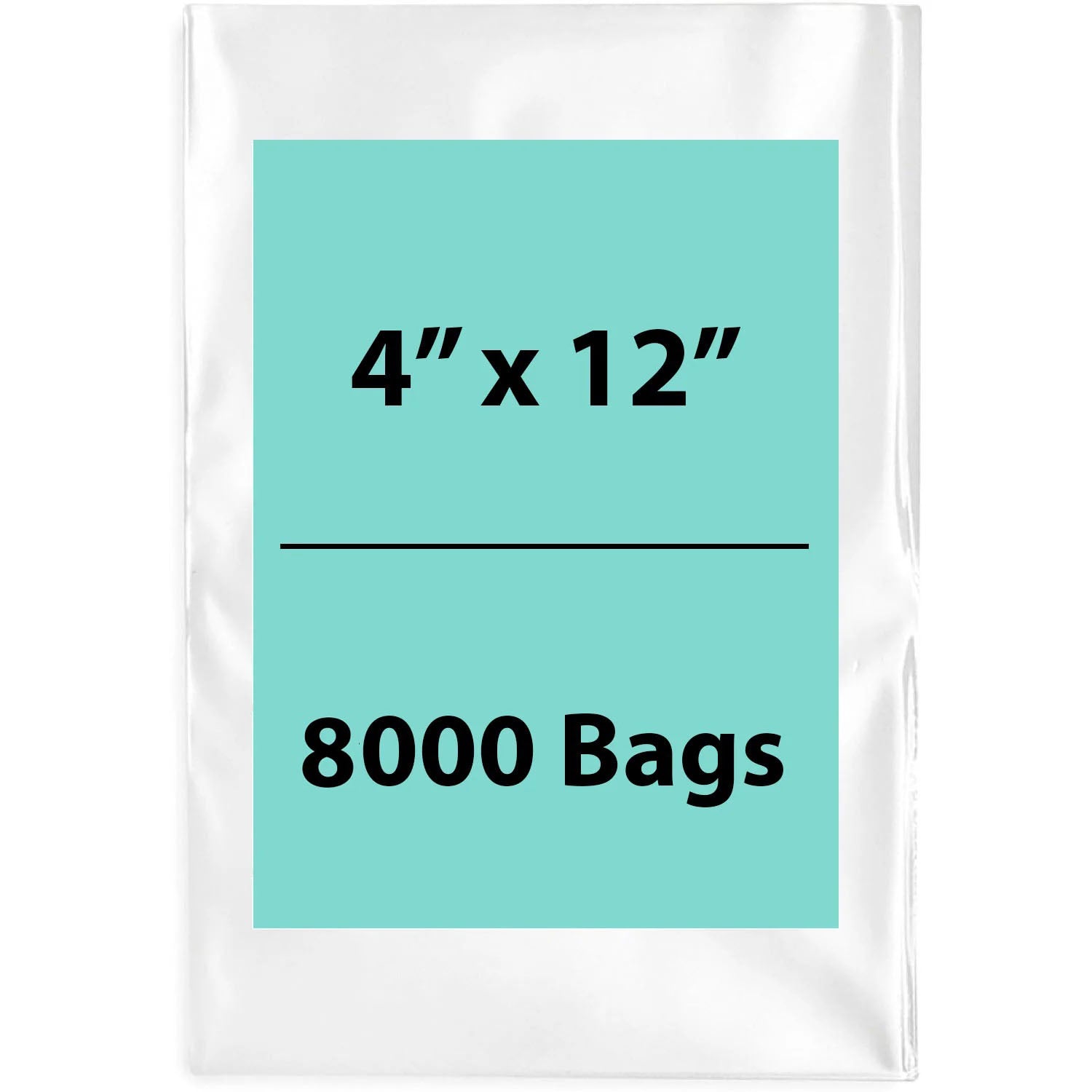 Clear Flat Poly Bags 4"X12" 1.5 Mil 8000 Bags