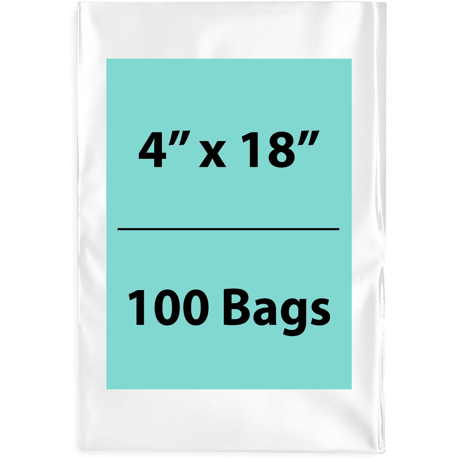 Clear Poly Bags 1.5 Mil 4"x18" 100 Bags