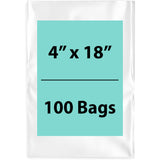 Clear Poly Bags 1.5 Mil 4"x18" 100 Bags