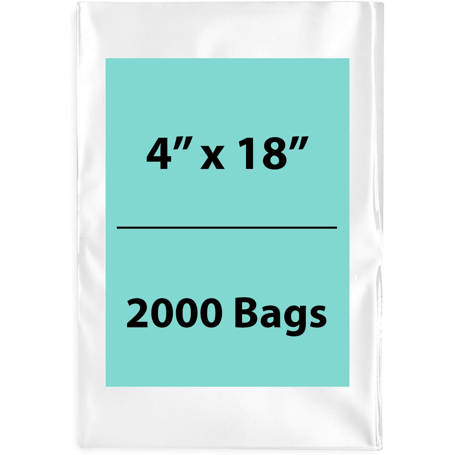 Clear Poly Bags 1.5 Mil 4"x18" 2000 Bags