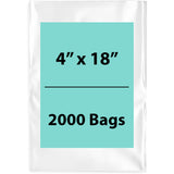 Clear Poly Bags 1.5 Mil 4"x18" 2000 Bags