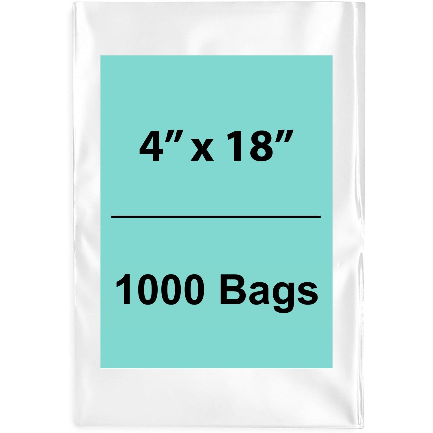 Clear Poly Bags 1.5 Mil 4"x18" 1000 Bags