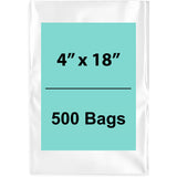 Clear Poly Bags 1.5 Mil 4"x18" 500 Bags