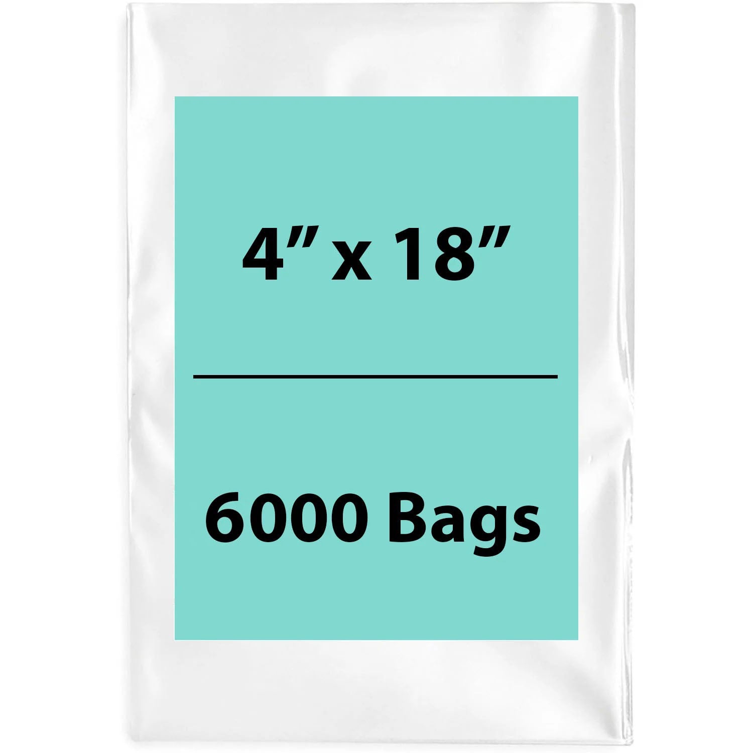 Clear Poly Bags 1.5 Mil 4"x18" 6000 Bags