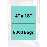 Clear Poly Bags 1.5 Mil 4"x18" 6000 Bags