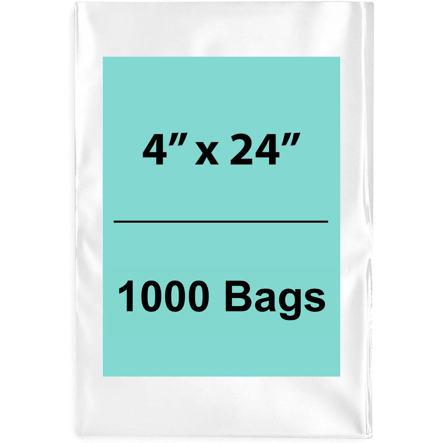Clear poly bags 1.5 Mil 4"x24" LDPE 1000 Bags