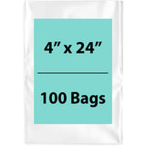 Clear poly bags 1.5 Mil 4"x24" LDPE 100 Bags