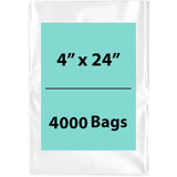 Clear poly bags 1.5 Mil 4"x24" LDPE 4000 Bags