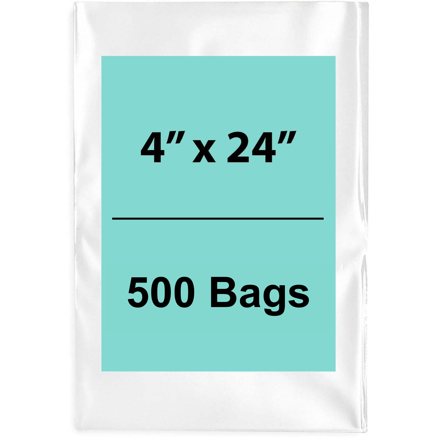 Clear poly bags 1.5 Mil 4"x24" LDPE 500 Bags